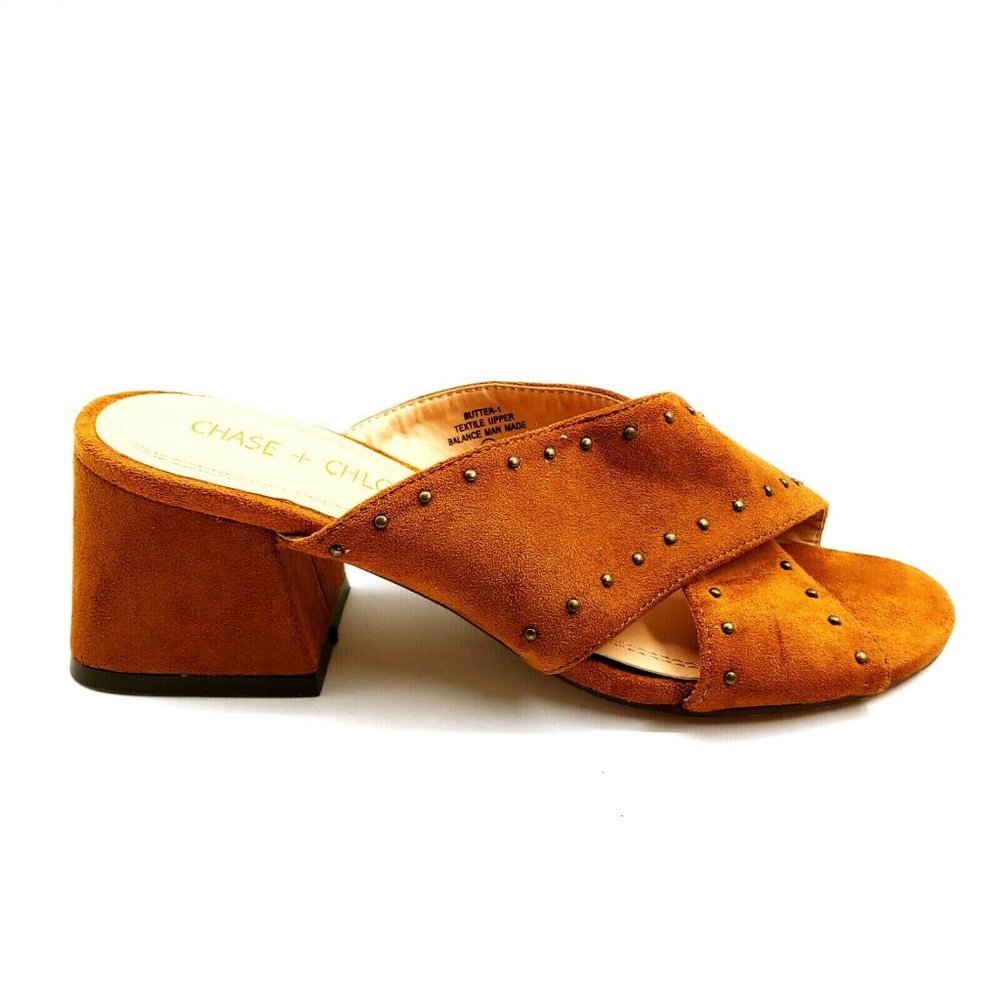 Chase & Chloe Butter Cross Strap Slide Sandal 5.5